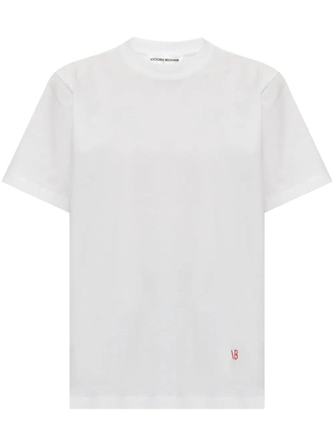 Victoria Beckham logo-embroidered cotton T-shirt - White - zdjęcie produktu nr 1