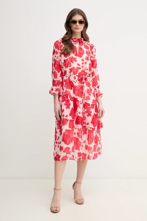 Marc Aurel sukienka kolor czerwony midi rozkloszowana 6532-1010-24783 - zdjęcie produktu nr 1