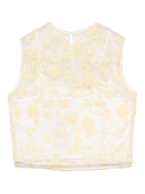 ROTATE BIRGER CHRISTENSEN flower-embroidered beaded top - Yellow - zdjęcie produktu nr 2