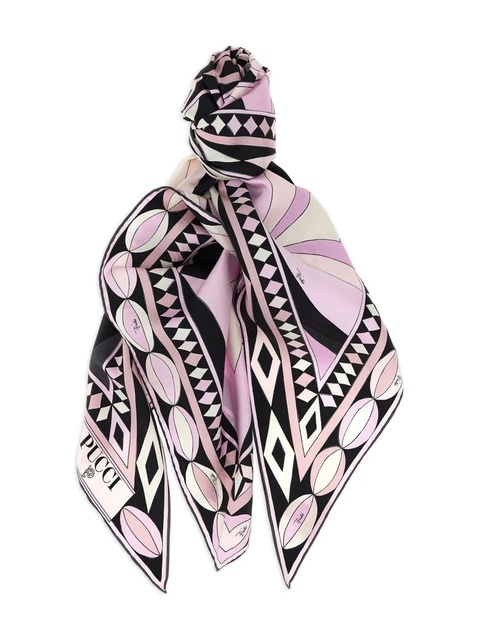 PUCCI printed silk triangle scarf - Pink - zdjęcie produktu nr 1