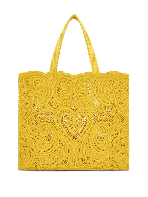 Dolce & Gabbana Beatrice lace-detail tote bag - Yellow - zdjęcie produktu nr 2