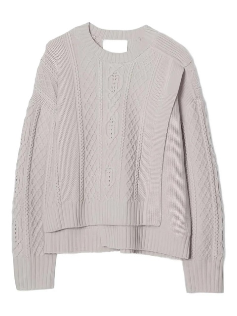 3.1 Phillip Lim cable-knit panelled sweater - Neutrals - zdjęcie produktu nr 1