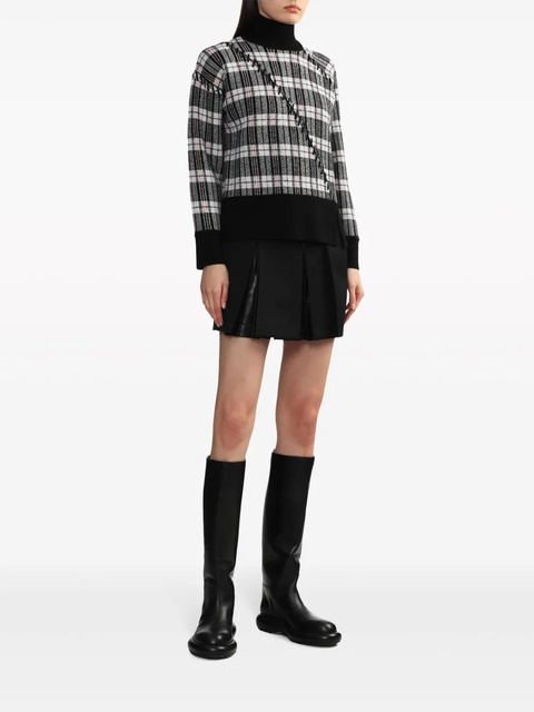 3.1 Phillip Lim jacquard plaid-pattern wool jumper - Black - zdjęcie produktu nr 2