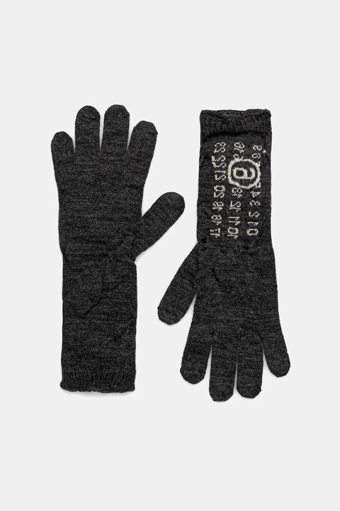 MM6 Maison Margiela rękawiczki wełniane damskie kolor szary S52TS0043.M13135.855 - zdjęcie produktu nr 1