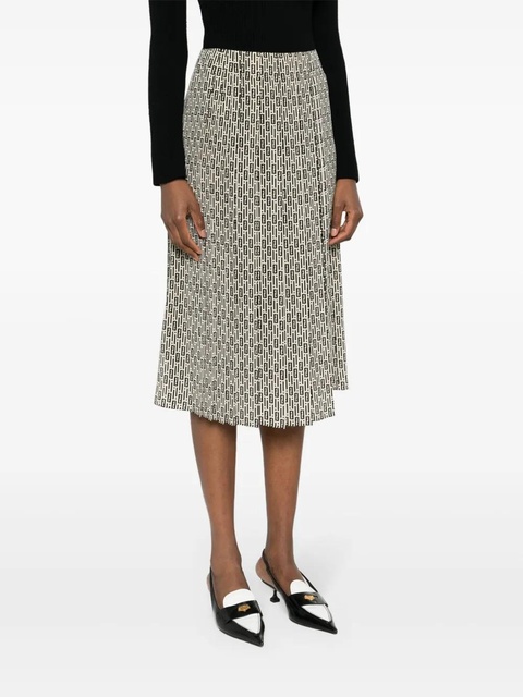 FENDI graphic-print silk midi skirt - Neutrals - zdjęcie produktu nr 2