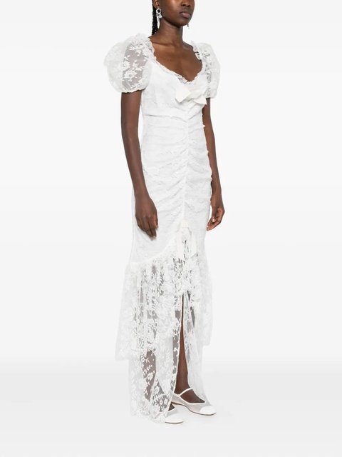 Alessandra Rich puff-sleeve lace maxi dress - White - zdjęcie produktu nr 2