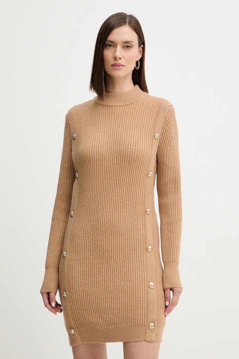 Morgan sukienka kolor beżowy mini prosta RMCOOL - zdjęcie produktu nr 1