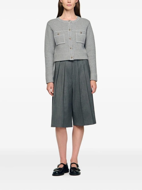 SANDRO contrast-stitching cardigan - Grey - zdjęcie produktu nr 1