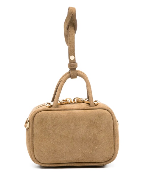 Miu Miu logo-embossed suede mini bag - Brown - zdjęcie produktu nr 1