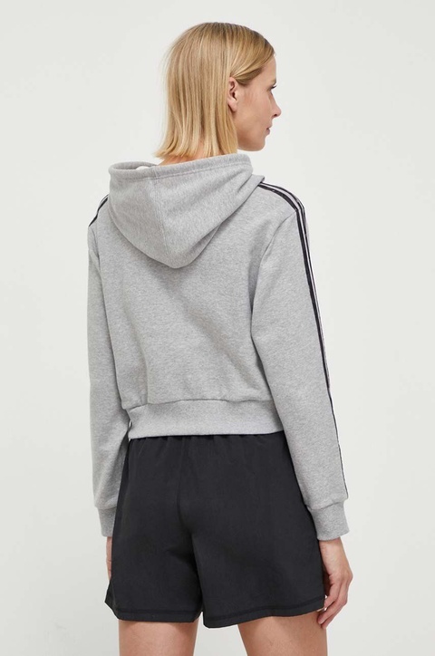 adidas bluza bawełniana damska kolor szary z kapturem z nadrukiem IN9931 - zdjęcie produktu nr 2