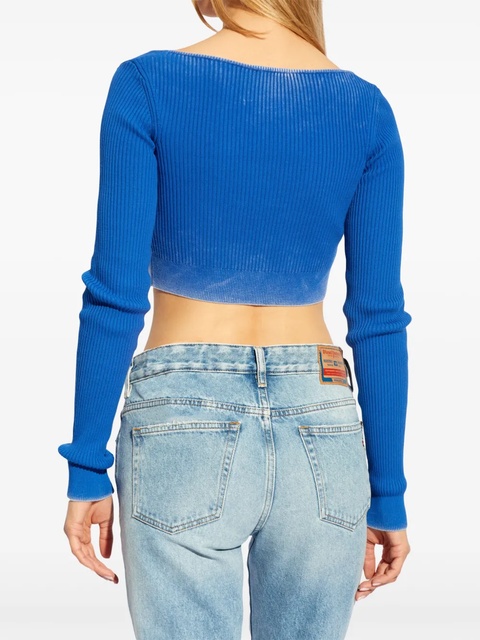 Diesel M-Latina ribbed cotton crop top - Blue - zdjęcie produktu nr 2