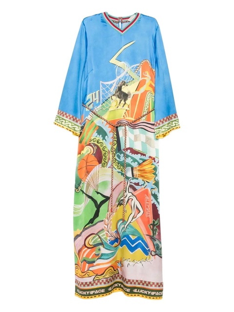 ALEMAIS v-neck printed maxi dress - Blue - zdjęcie produktu nr 1