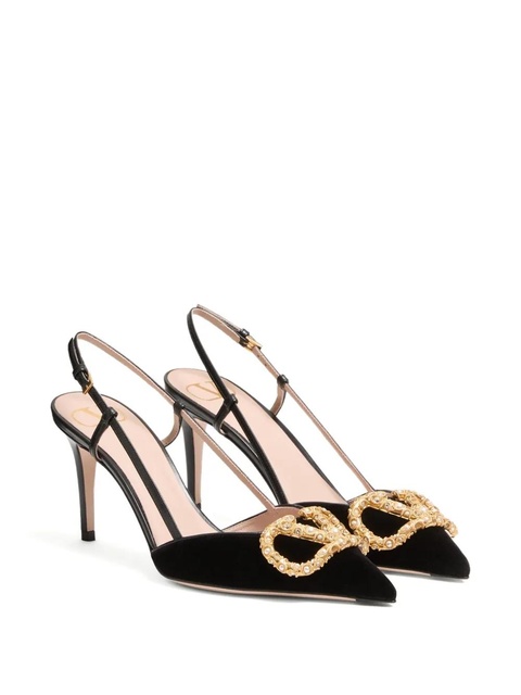 Valentino Garavani 80mm VLogo Signature slingback pumps - Black - zdjęcie produktu nr 2