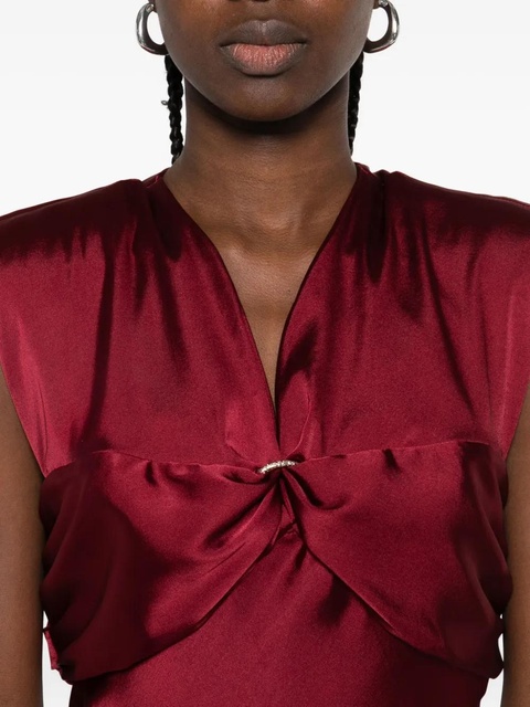 SANDRO V-neck sleeveless midi dress - Red - zdjęcie produktu nr 2