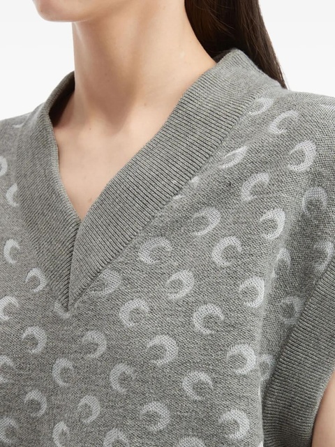Marine Serre Crescent Moon V-neck vest - Grey - zdjęcie produktu nr 2