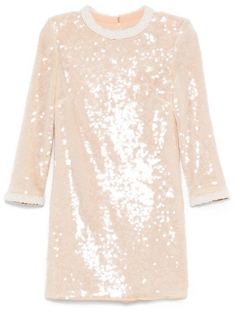 Self-Portrait sequin pearl-trim mini dress - Neutrals - zdjęcie produktu nr 1