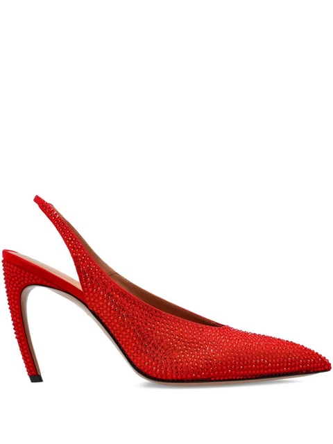 The Attico 95mm Viper crystal-embellished slingback pumps - Red - zdjęcie produktu nr 1