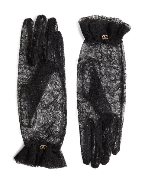 Valentino Garavani lace-embellished gloves - N06 BLACK/GOLD - zdjęcie produktu nr 1
