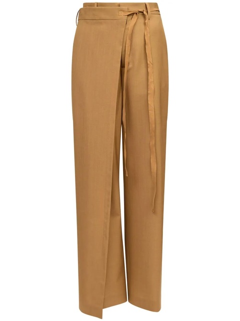 MM6 Maison Margiela wrap-design flared trousers - Yellow - zdjęcie produktu nr 2