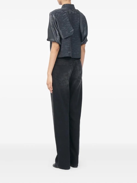 MM6 Maison Margiela overlay short-sleeve shirt - Black - zdjęcie produktu nr 2