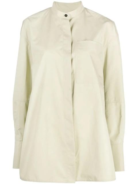 Jil Sander collarless cotton shirt - Green - zdjęcie produktu nr 1