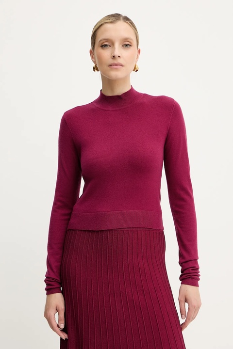 Silvian Heach sweter LOLA damski kolor bordowy z półgolfem GPA25554LU - zdjęcie produktu nr 1