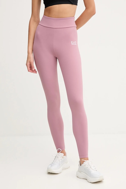 EA7 Emporio Armani legginsy treningowe kolor różowy gładkie AF12625.7W000232 - zdjęcie produktu nr 1