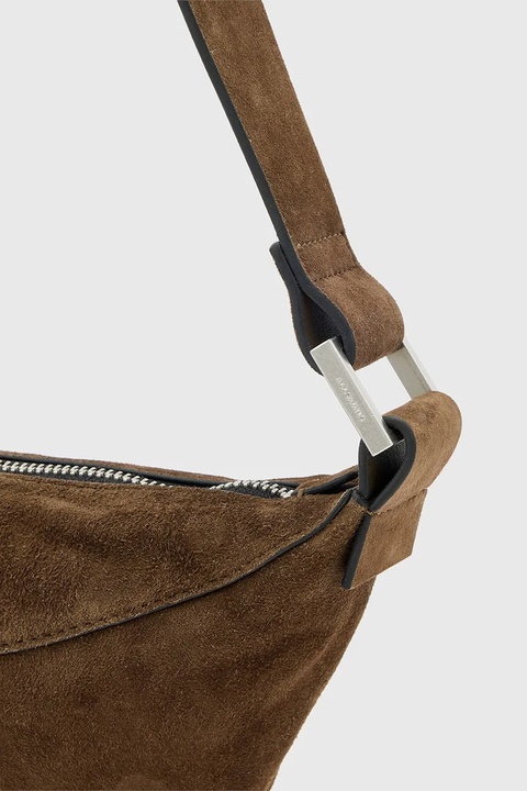 AllSaints torebka zamszowa LUNA kolor brązowy W350XD - zdjęcie produktu nr 2