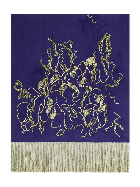 DRIES VAN NOTEN embroidered scarf - Purple - zdjęcie produktu nr 1
