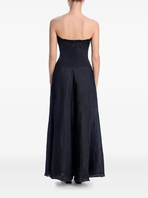 Johanna Ortiz linen-cotton blend maxi A-line skirt - Black - zdjęcie produktu nr 2