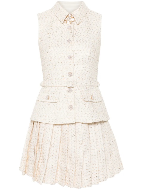 Self-Portrait bouclé dress - White - zdjęcie produktu nr 1