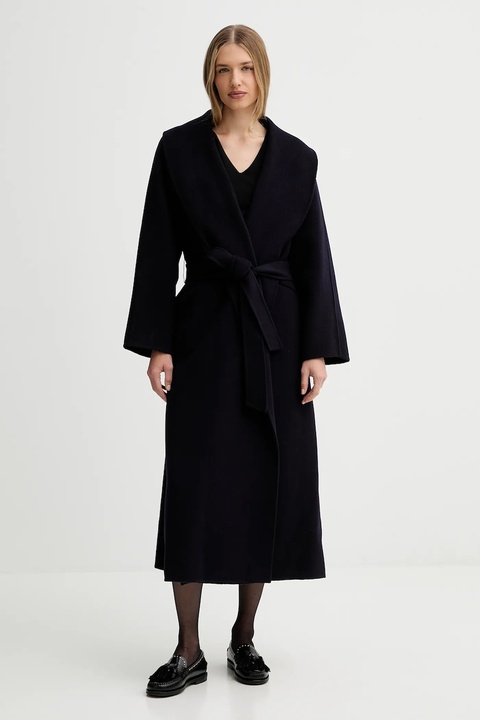 Liviana Conti płaszcz wełniany kolor granatowy F5WW70 - zdjęcie produktu nr 1