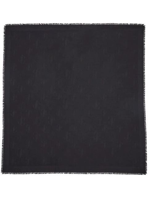 Jimmy Choo Emani monogram-jacquard silk-blend scarf - Black - zdjęcie produktu nr 2