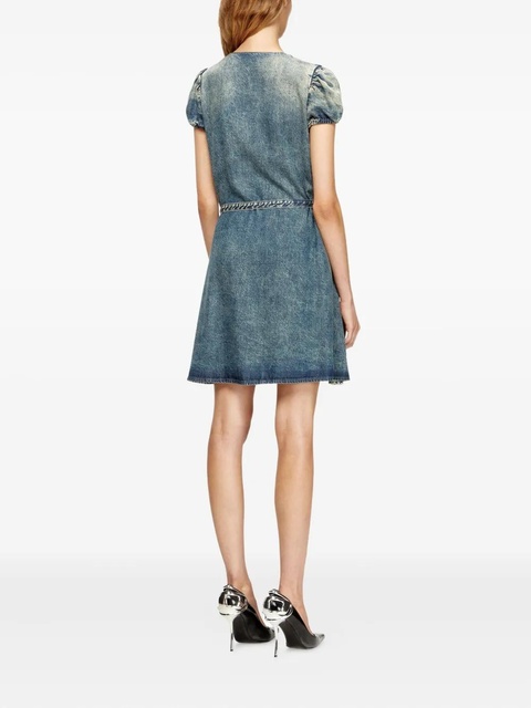 Diesel puff-sleeves buttoned-front mini day dress - Blue - zdjęcie produktu nr 1
