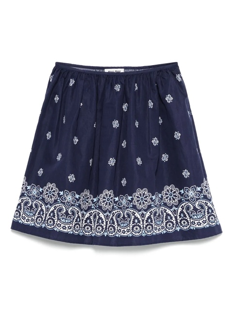 Miu Miu bandana-print midi skirt - Blue - zdjęcie produktu nr 1