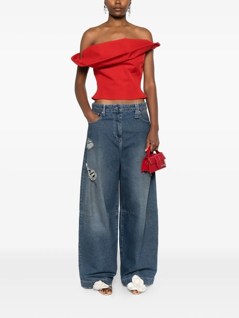 Magda Butrym off-shoulder asymmetric top - Red - zdjęcie produktu nr 1