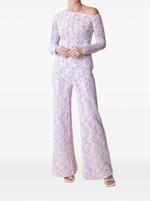 Missoni chevron-pattern off-shoulder sweater - White - zdjęcie produktu nr 2