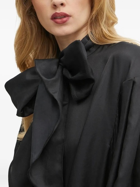 Charo Ruiz Ibiza bow-detail balloon-sleeve top - Black - zdjęcie produktu nr 2