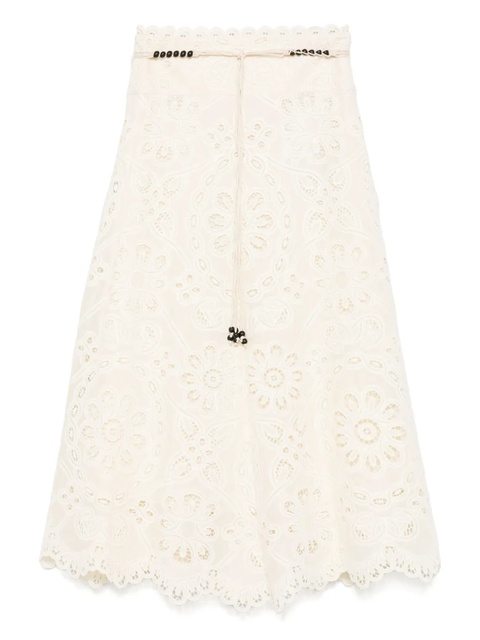ZIMMERMANN Rhiannon embroidered skirt - Neutrals - zdjęcie produktu nr 1