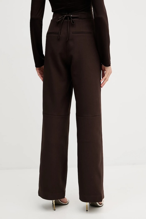 Rotate spodnie damskie kolor brązowy szerokie high waist 1149412910 - zdjęcie produktu nr 2