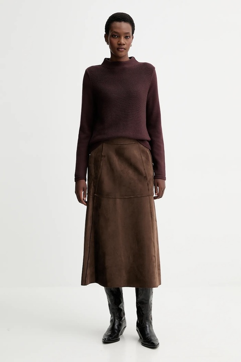 Marc O'Polo sweter bawełniany damski kolor brązowy z półgolfem 511605960419 - zdjęcie produktu nr 2