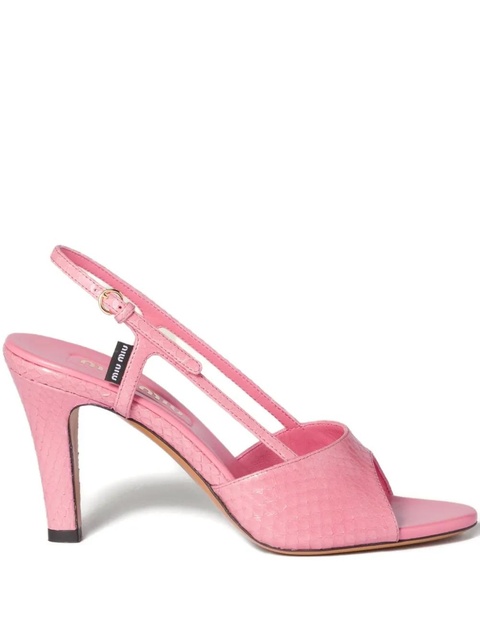 Miu Miu slingback leather sandals - Pink - zdjęcie produktu nr 1