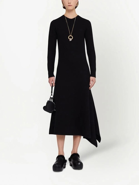 Jil Sander wool asymmetric midi-dress - Black - zdjęcie produktu nr 2