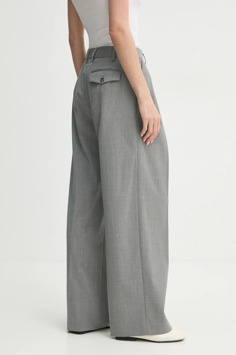 Day Birger et Mikkelsen spodnie z domieszką wełny Enzo kolor szary szerokie high waist DAY65243556 - zdjęcie produktu nr 2