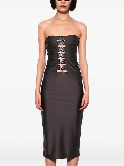 Coperni buckle-detail strapless midi dress - Grey - zdjęcie produktu nr 2