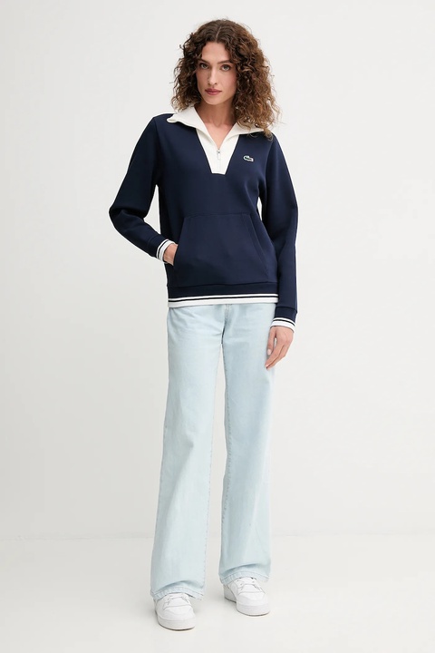 Lacoste bluza damska kolor granatowy z aplikacją SF8634 - zdjęcie produktu nr 2