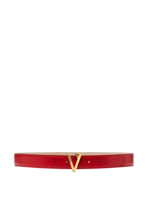 Versace V-buckle leather belt - Red - zdjęcie produktu nr 1