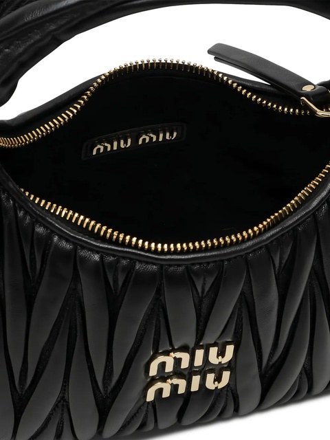 Miu Miu Wander pleated top-handle bag - Black - zdjęcie produktu nr 2