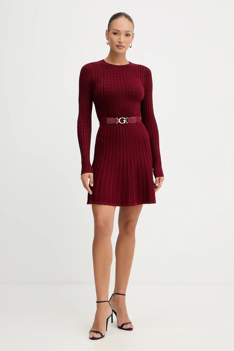 Guess sukienka HANA kolor bordowy mini dopasowana W5BK68 Z2YJ2 - zdjęcie produktu nr 1