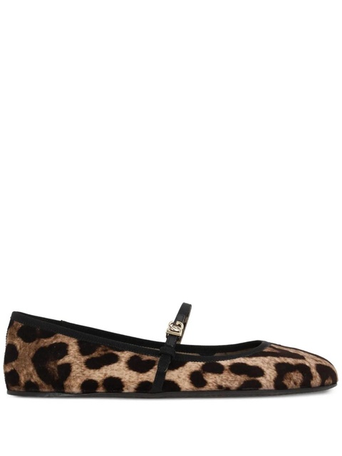 Dolce & Gabbana logo-buckle ballerinas - Brown - zdjęcie produktu nr 1